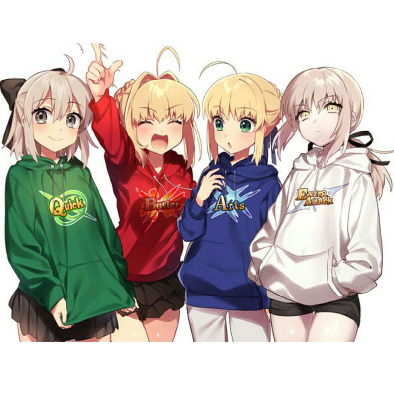 FGO周边fate三色卡卫衣动漫衣服游戏二次元saber指令卡cos加绒