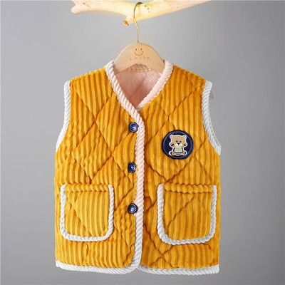儿童棉马甲男童秋冬加厚保暖坎肩女童中大童宝宝洋气马夹背心外穿