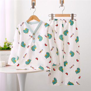 2025新款云朵棉睡衣男春秋季长袖长裤可爱卡通女童家居服夏天套装