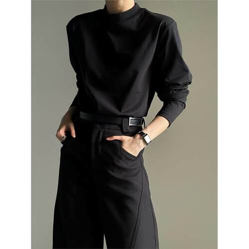 ASAE正肩长袖T恤质感半