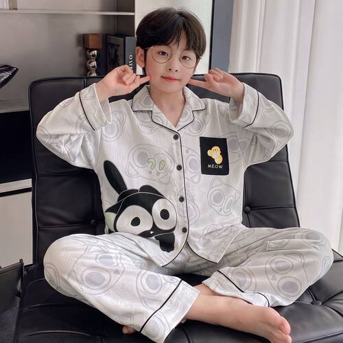 儿童睡衣男童云朵棉青少年家居服
