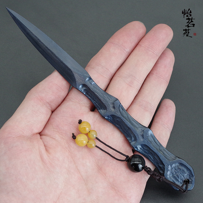 怡茗苑中式复古手工花纹钢撬茶刀