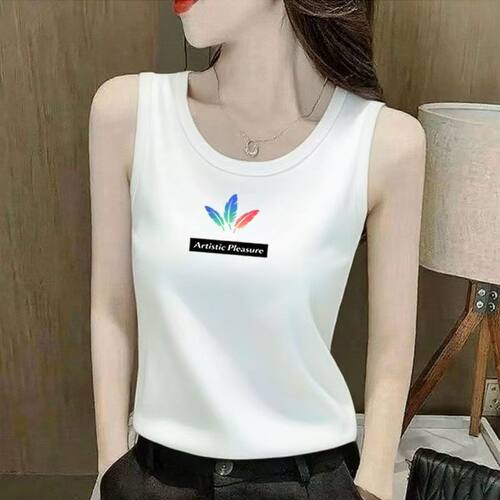 2026性感背心新款螺纹修身运动吊带打底外穿显瘦无袖上衣印花