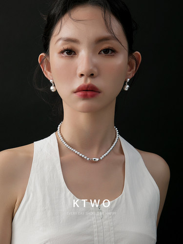 施家珍珠链项链女明星同款锁骨链