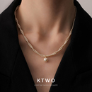 双层缠绕大珍珠吊坠毛衫 秋冬毛衣锁骨链 项链女轻奢珍珠链设计时尚