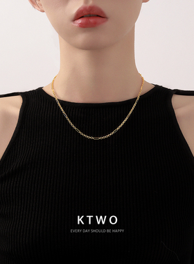 潮酷项链女2025年新款小众设计感镀k金轻奢高级男颈链锁骨链饰品