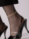 镂空爱心脚链女生潮ins小众设计性感镀k金夏季 新款 钛钢不掉色足链