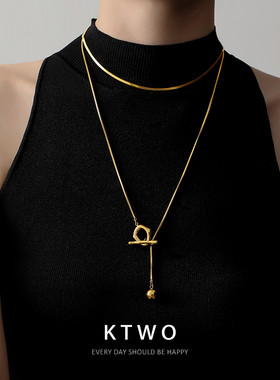 欧式时尚大气T扣圆珠毛衣链