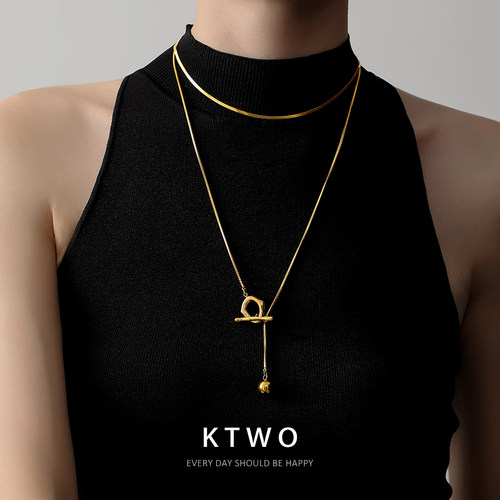 欧式时尚大气T扣圆珠毛衣链