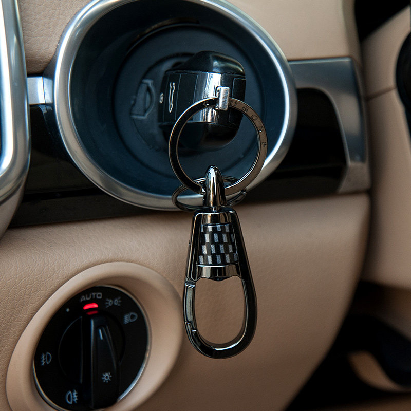 中邦钥匙扣汽车挂件男女士腰挂金属情侣款不锈钢车钥匙扣创意礼品