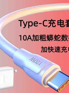 Type-C10A闪充加粗蟒蛇数据线充电套装适用华为荣耀小米OPPOvivo手机iPad平板蓝牙耳机车载加长2米快充电线