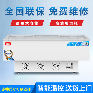 冰柜商用大容量冷柜冰箱冷藏展示柜保鲜冷冻两用岛柜卧式玻璃雪柜