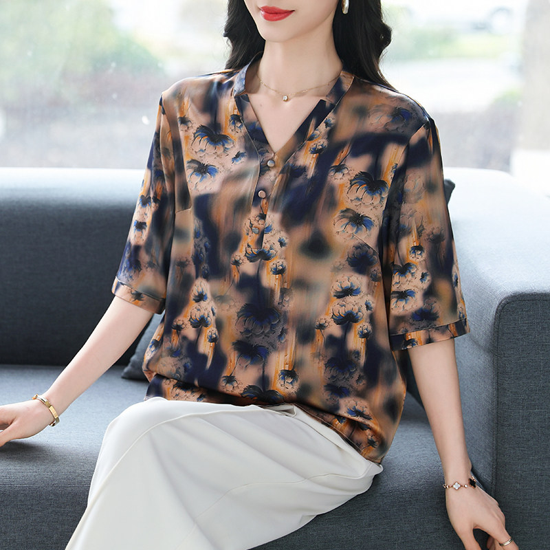 真丝女2025春夏新款桑蚕丝上衣