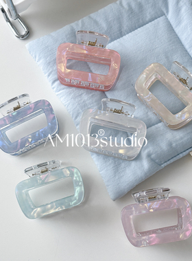 AM1013精致优美小方夹少女感可爱后脑勺鲨鱼夹女时尚醋酸发夹发饰