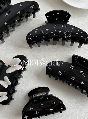 AM1013暗黑风系列抓夹镶钻蝴蝶鲨鱼夹醋酸后脑勺盘发抓发量多发夹