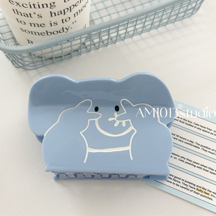 AM1013韩国ins比耶小象抓夹女夏季 后脑勺盘发醋酸鲨鱼夹2024新款