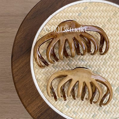 AM1013慵懒风木纹鲨鱼夹塑料