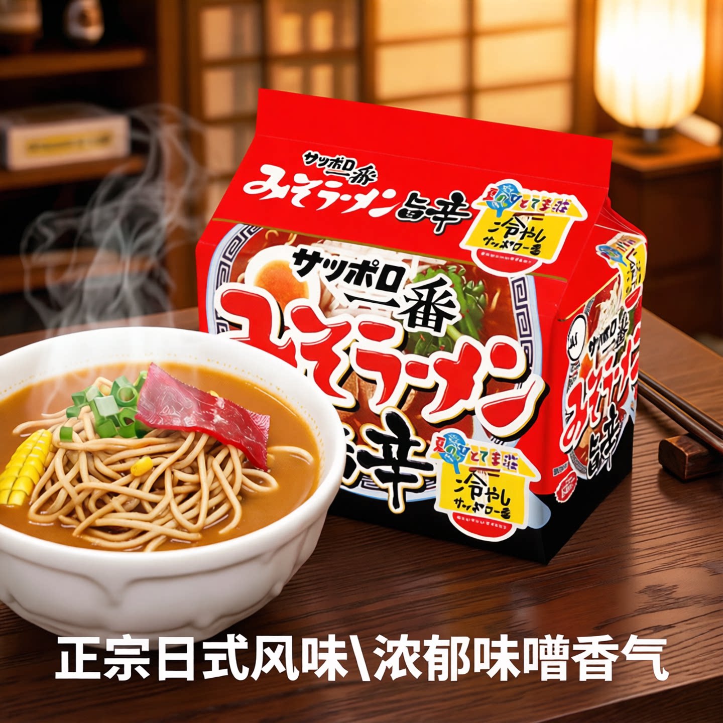 年货日本进口方便面三洋札幌一番特制香辣味噌拉面速食泡面5袋装