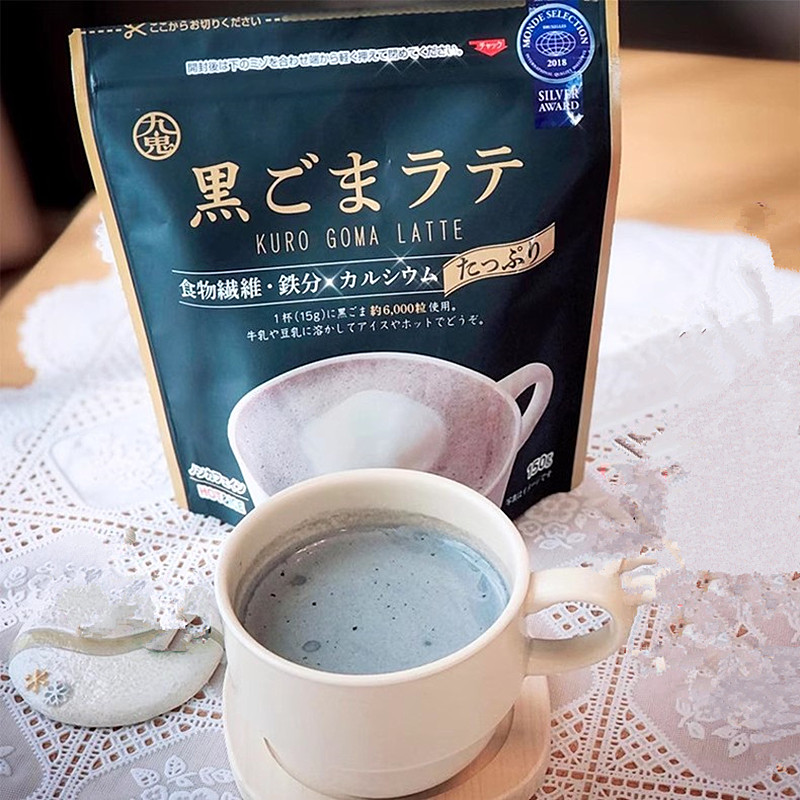 日本进口九鬼速溶拿铁黑芝麻糊
