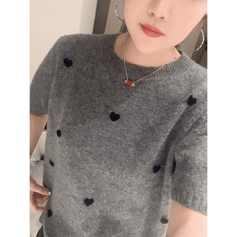 毛衣女2025年新款宽松外穿慵懒风秋冬套头短袖针织衫上衣外套9690