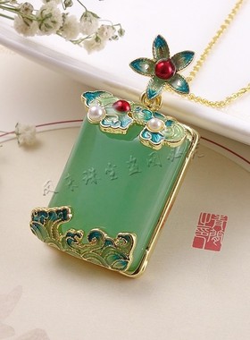 新疆东陵玉金丝玉吊坠挂件项链