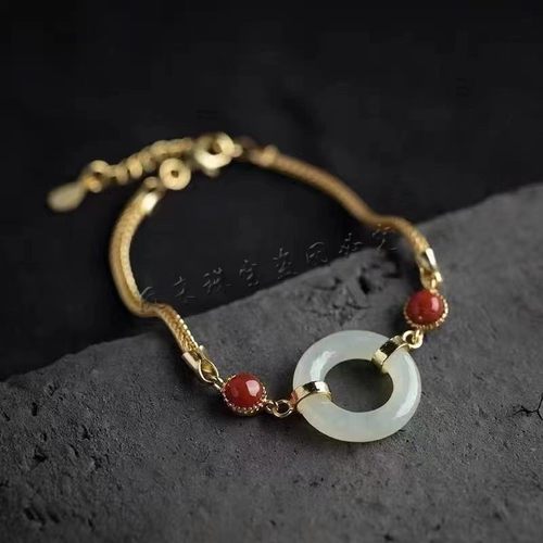 新疆羊脂玉白玉平安扣手链