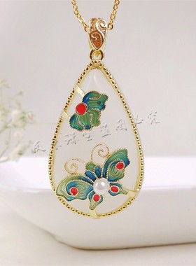 新疆金丝玉东陵玉水滴吊坠挂件