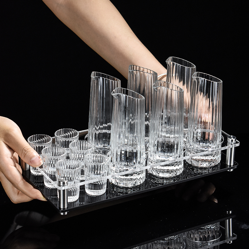 白酒分酒器家用套装玻璃高级感轻奢高档商用白酒杯小酒杯一口杯