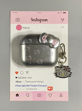 立体蝴蝶结Hello Kitty猫咪电镀适用AirPods4保护套iPod苹果耳机壳1/2代无线蓝牙3代airpodspro2代保护壳
