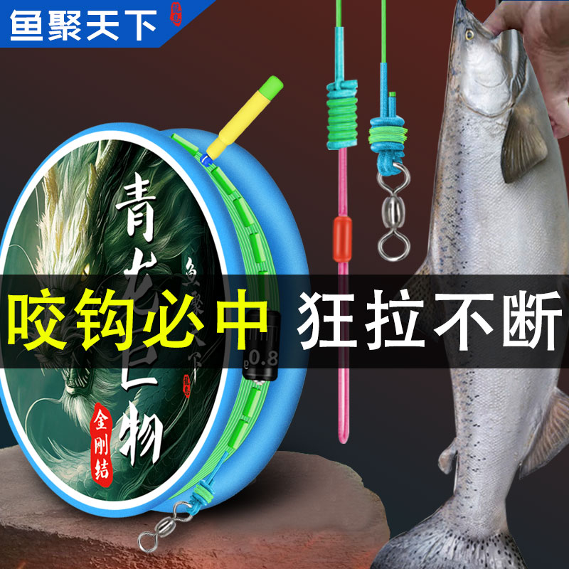 鲢鳙专用主线金刚结线组大物套装青鱼跑铅钓鱼线组巨物专用渔具
