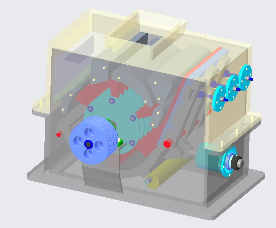 j1414-1213锤式破碎机结构设计与三维建模【proe三维cad图 说明】
