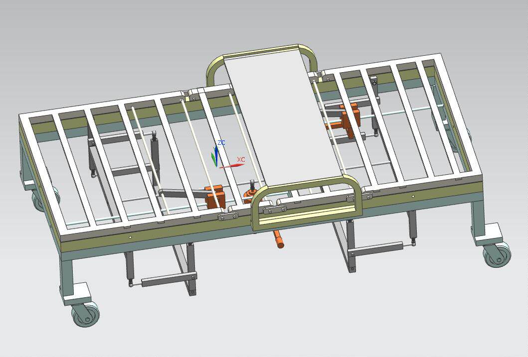 j560-多功能护理床的设计【康复训练床设计】折叠床cad图纸