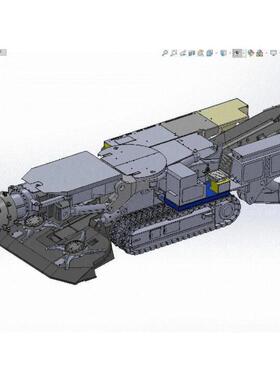 J1750-EBZ200悬臂式掘进机设计三维模型SW图纸和Solidworks工程图