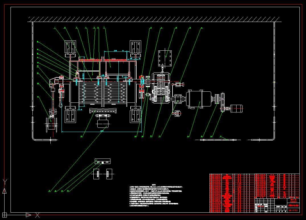 J829-缠绕式双卷筒提升机设计CAD图