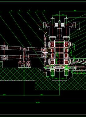 J964-2150四辊可逆式粗轧机压下系统设计CAD图
