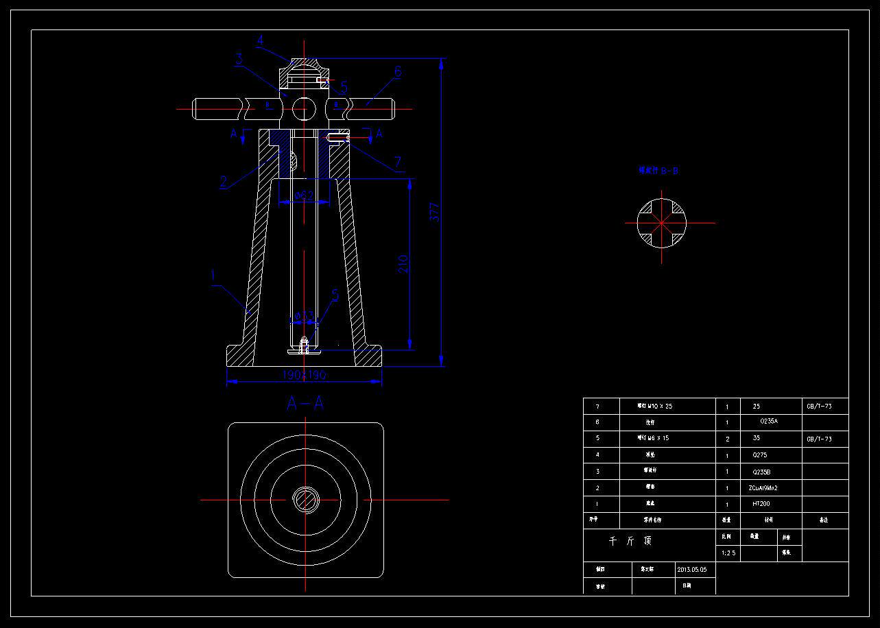 j374-ks-螺旋千斤顶设计cad图纸
