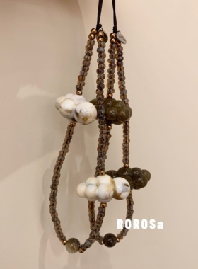 ROROSa串珠挂绳系列咖啡云朵手机链挂件相机配链ins同款复古挂绳