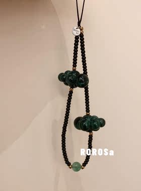 ROROSa串珠挂绳系列绿色云朵手机链挂件相机配链ins同款复古挂绳