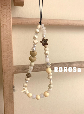 ROROSa原创设计奶油风手机链ins串珠手工挂绳ccd相机挂饰挂件高级