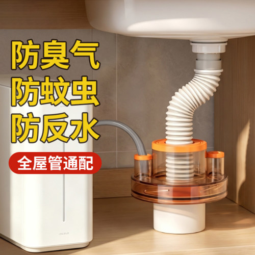 下水管防返臭神器厨房下水道封口盖洗手盆反水反味防臭密封塞三通