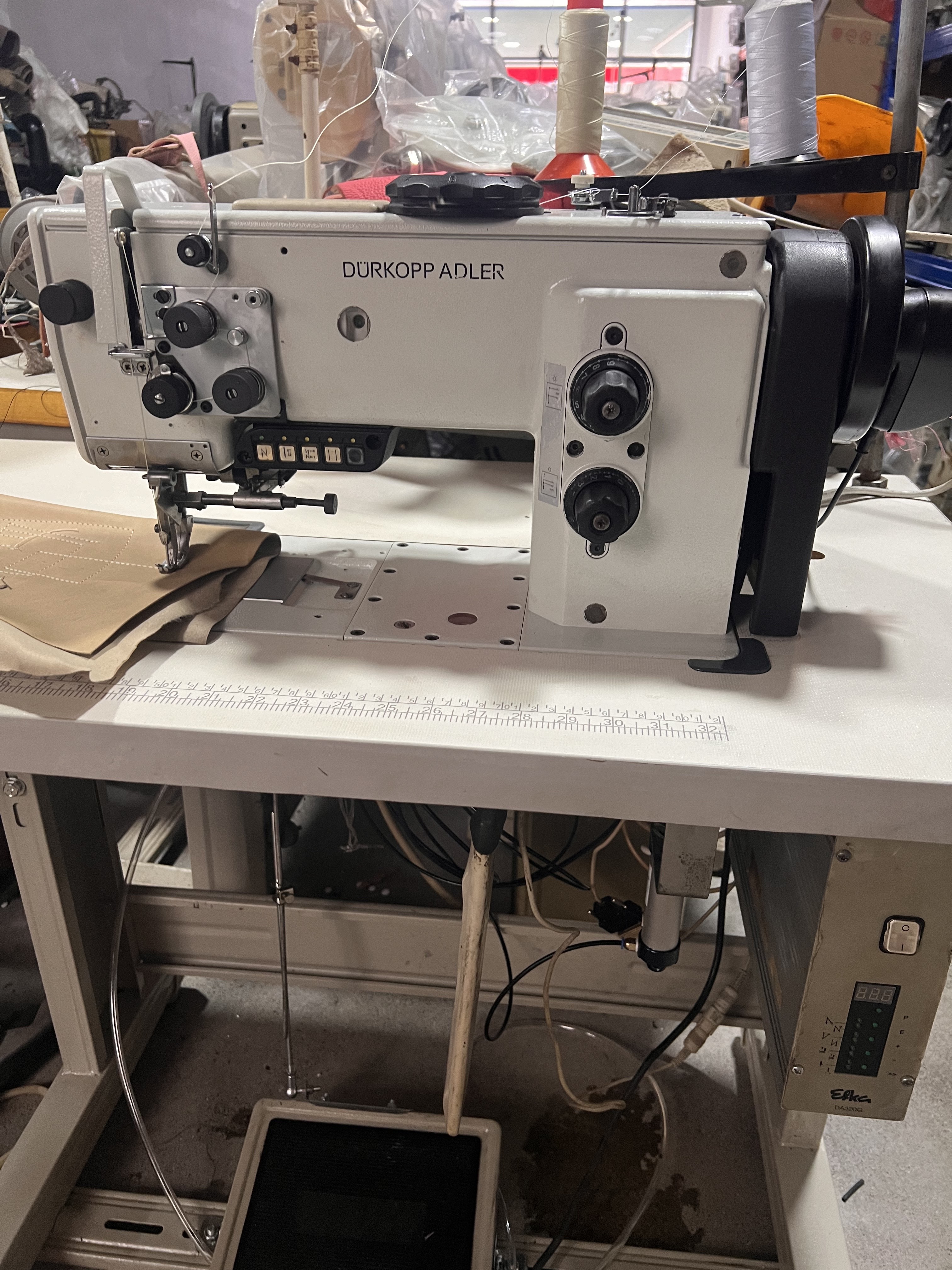 杜克普767三同步单针锁缝汽车内饰家具沙发高端皮具中厚料缝纫机