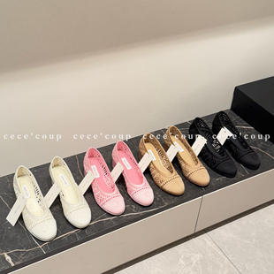 女 INSHUA Shoe 26FW 镂空圆头粗跟浅口单鞋 新品 宝藏