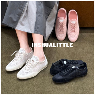 26s新款 INSHUA03 美到心巴上 女士2cm 拼接蕾丝芭蕾休闲鞋