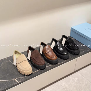 女 INSHUA法式 经典 三角扣厚底乐福鞋 26FW 复古 新品