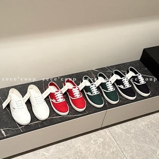 女 INSHUA 匕入 26FW 圆头布面平底休闲帆布鞋 新品 经典