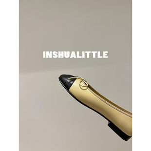 INSHUA 26s圆头蝴蝶结平底芭蕾舞鞋 单鞋 女 气质穿搭匕备