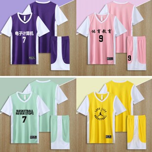 篮球服夏季女生套装篮球衣定制学生假两件比赛服运动训练队服背心