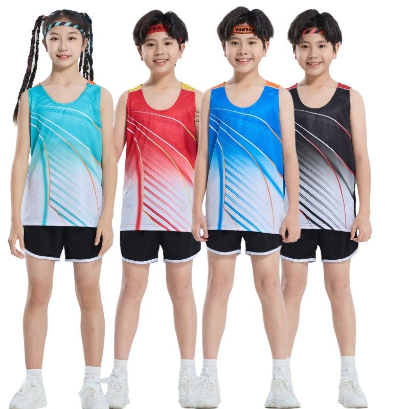 儿童田径训练服男女童装比赛服图片