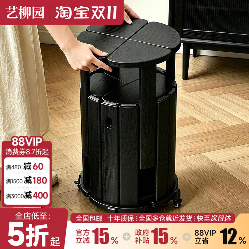 实木圆凳子备用家用可叠放组合凳客厅吃饭凳子餐桌凳椅子叠叠乐