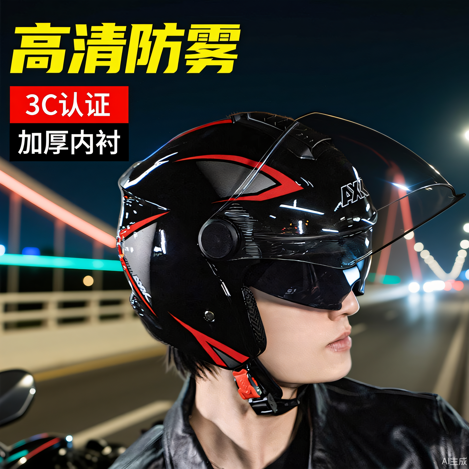 摩托车男士头盔电动车女新款四季专用骑行安全帽夏季透气防晒防雾